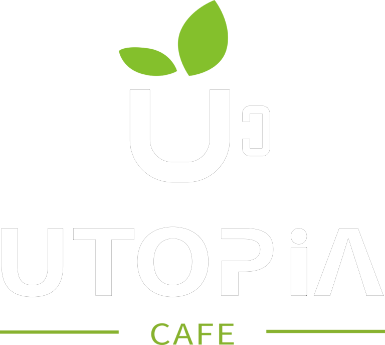 utopia cafe logo white